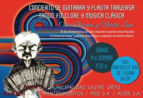 Sastre: Concierto de Guitarra y Flauta Traversa. Tango, Folclore y Música Clásica