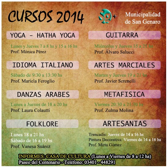 San Genaro: Cursos 2014