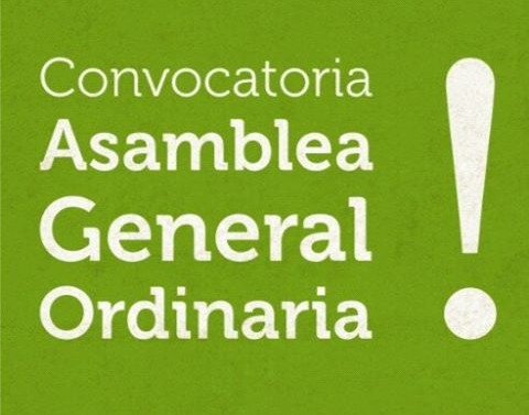Convocatoria a «Asamblea General Ordinaria» en la Biblioteca Popular Correa