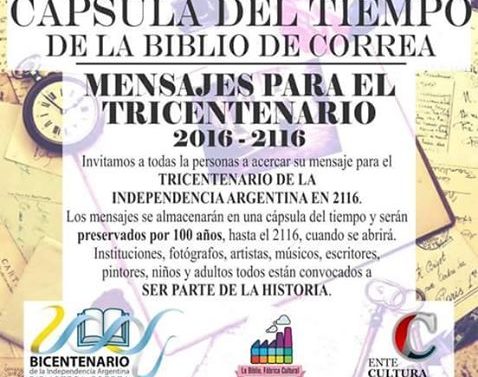 La Biblioteca Popular de Correa crea una «cápsula del tiempo» para el Tricentenario