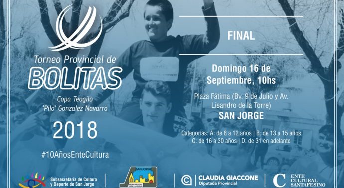 Llega a San Jorge la gran Final del «2° Torneo Provincial de Bolitas»