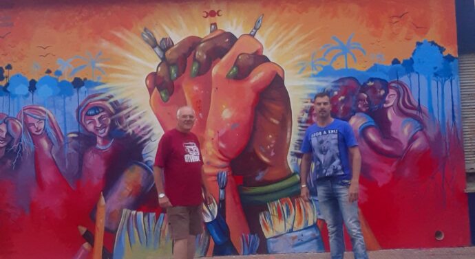 Claudio Pellegrini visitó los murales del «1º Encuentro Nacional Carrizalense 2021»