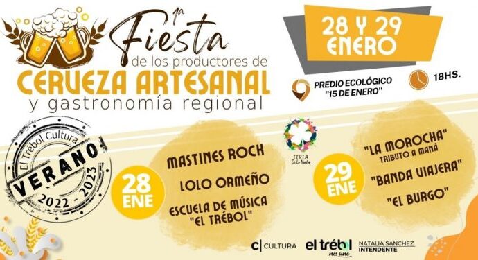 El Trébol presenta la «1º Fiesta de los productores de cerveza artesanal y gastronomía regional»