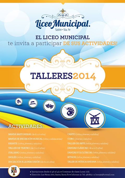 Sastre-Ortíz: «Talleres 2014» en el Liceo Municipal