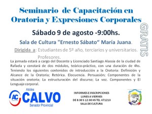 Seminario  de Capacitación en Oratoria y Expresiones Corporales