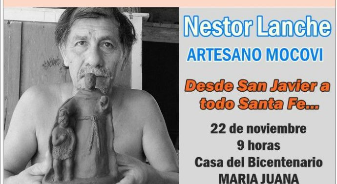 El artesano mocoví Néstor Lanche inicia su gira provincial en María Juana