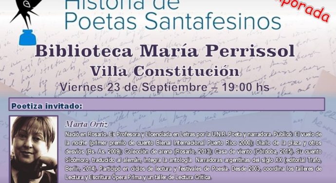 Llega «Historias de Poetas Santafesinos» a Villa Constitución