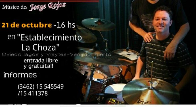 El baterista de Jorge Rojas brindará una clínica gratuita en Venado Tuerto