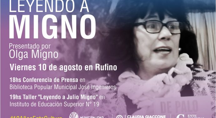 Olga Migno presenta «De Palo a Pique» en la ciudad de Rufino