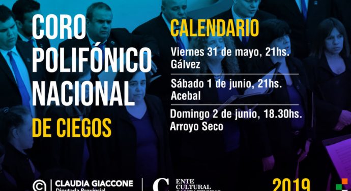 El Coro Polifónico Nacional de Ciegos llega a Gálvez, Acebal y Arroyo Seco.