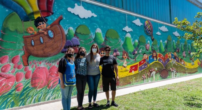 Rufino inauguró un mural frente al Jardín «Olga Cossettini»