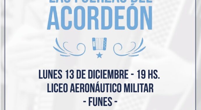 «Las Fuerzas del Acordeón» se presenta el próximo lunes 13 en Funes