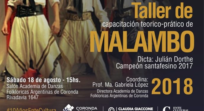 Julian Dorthe (Campeón Provincial de Malambo) dictará su Taller en Coronda