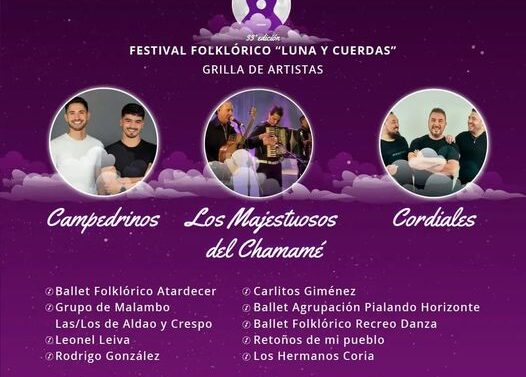 Este 3 de febrero llega el Festival Folklórico «Luna y Cuerdas»