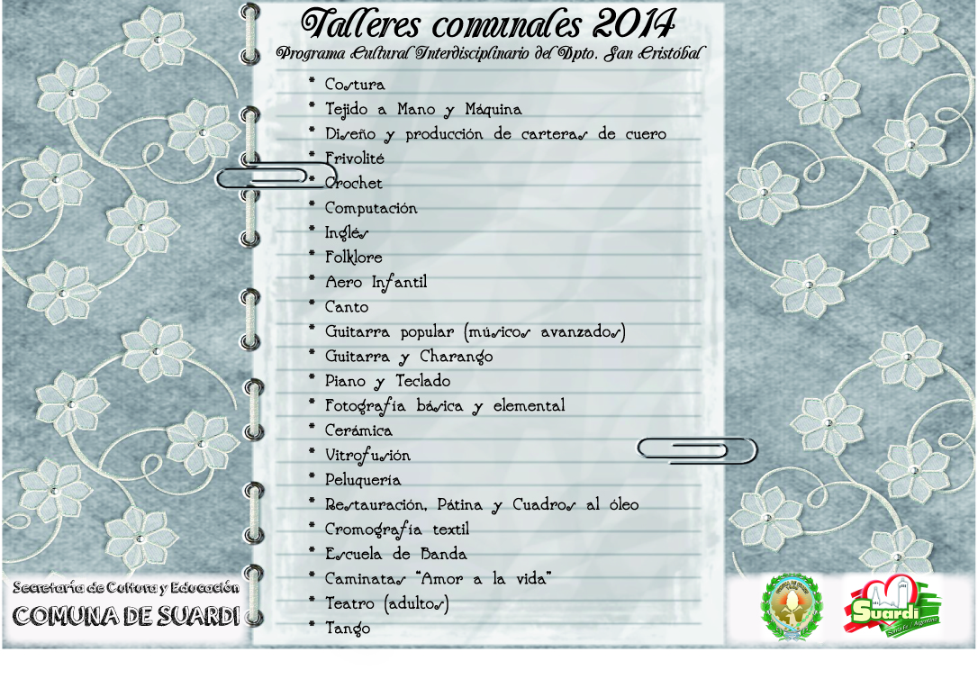La Comuna de Suardi definió los talleres culturales 2014
