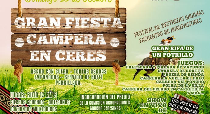 18 de octubre “Gran Fiesta Campera en Ceres”