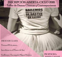 San Guillermo: Abierta la inscripción al Taller de Danzas Clásicas y Contemporáneas