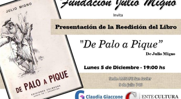 En San Javier se presenta la reedición del libro «De Palo a Pique» de Julio Migno