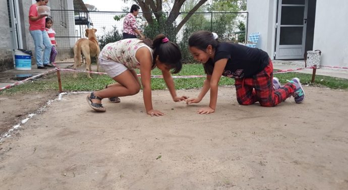 En la  comunidad de Las Garzas también se jugó a las Bolitas