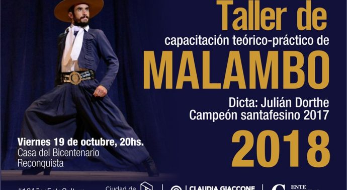 En Reconquista se desarrollará el Taller de Malambo junto al Campeón Provincial