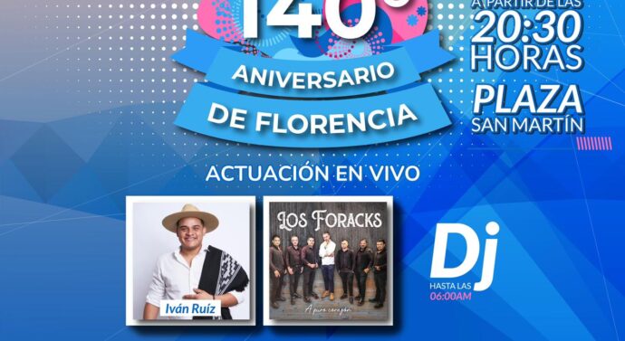 La ciudad de Florencia festeja sus 140° aniversario